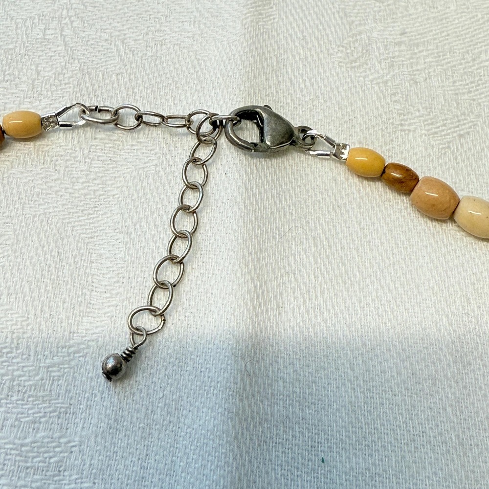 Artisan Mookaite Tiger Coral Sponge Gemstone Bead Necklace Sterling Silver - Picture 7 of 8